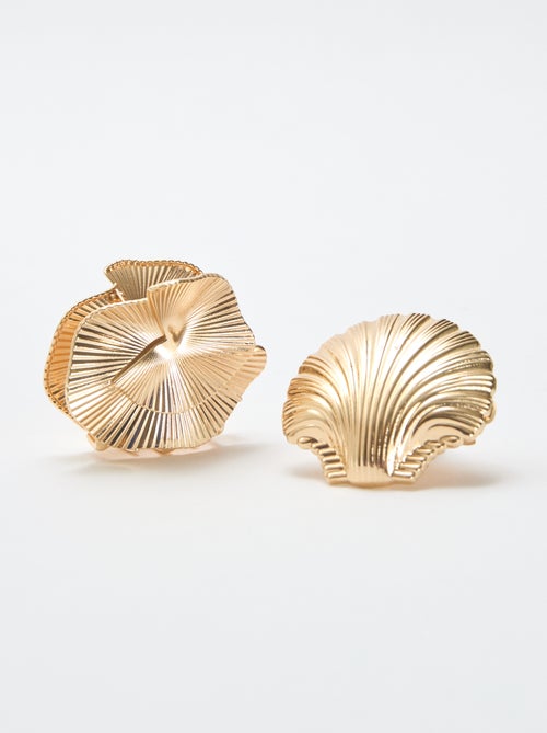 Conjunto de 2 molas de cabelo douradas - Kiabi