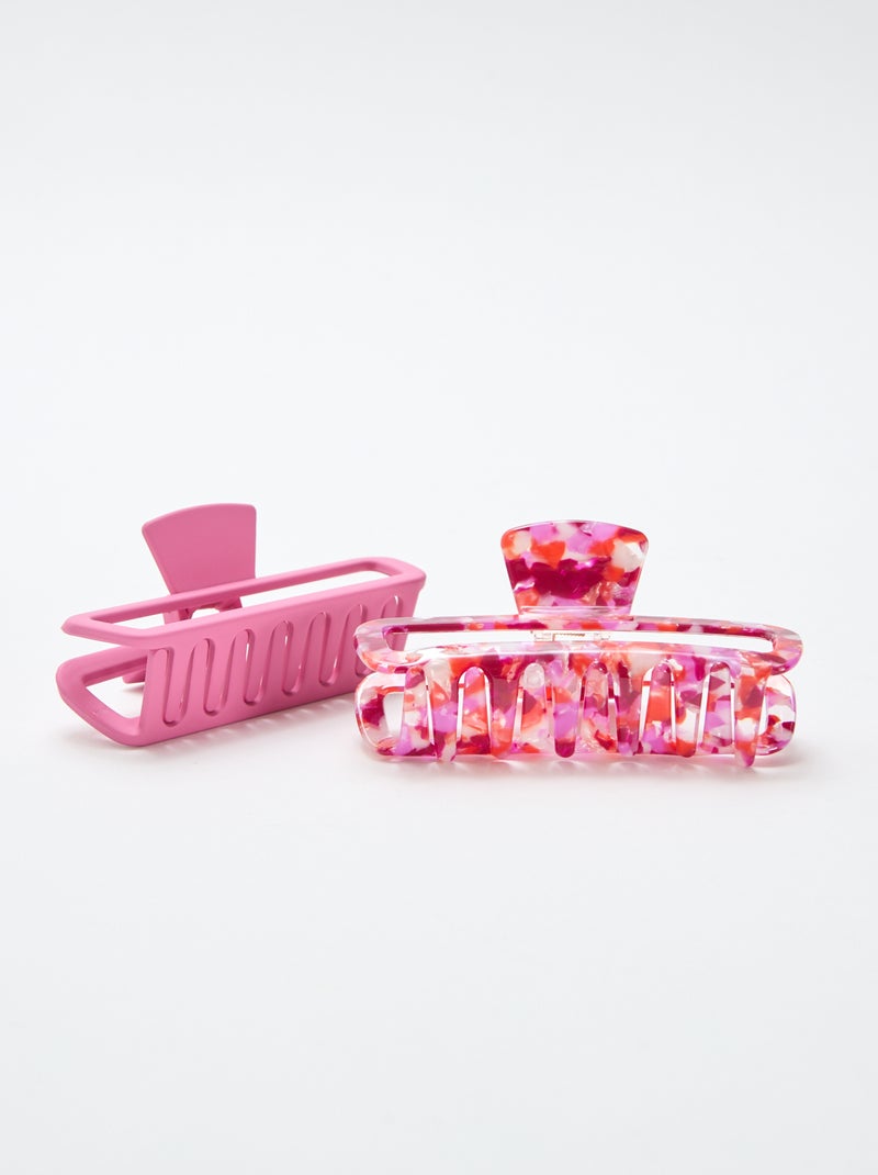 Conjunto de 2 molas de cabelo Rosa - Kiabi