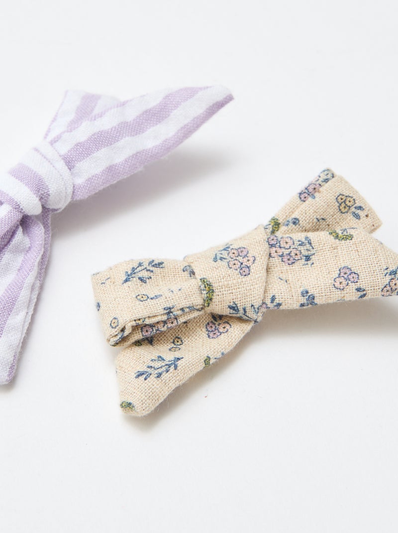 Conjunto de 2 molas de crocodilo com laços Violeta - Kiabi