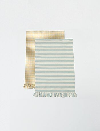 Conjunto de 2 panos de cozinha com folhos (50x70 cm)