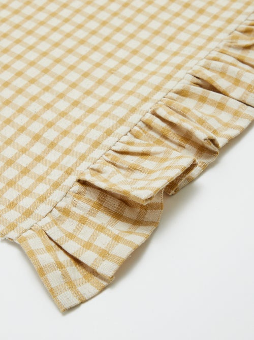 Conjunto de 2 panos de cozinha com folhos (50x70 cm) - Kiabi