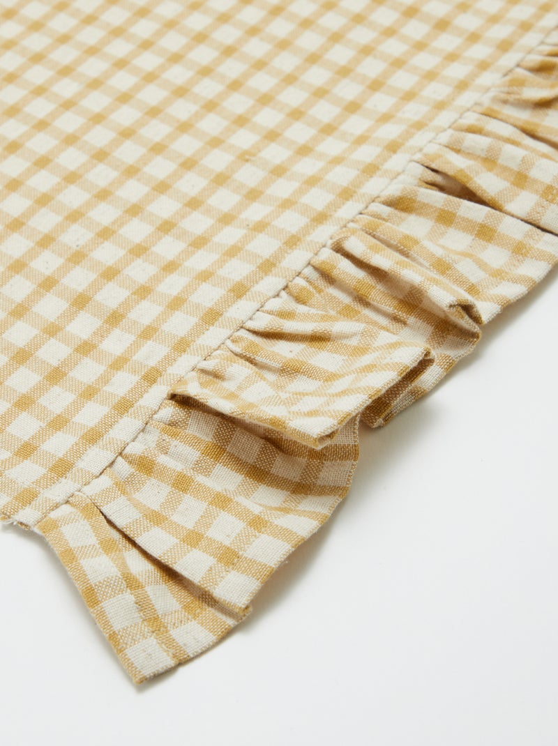 Conjunto de 2 panos de cozinha com folhos (50x70 cm) AMARELO - Kiabi