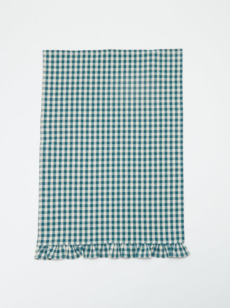 Conjunto de 2 panos de cozinha com folhos (50x70 cm) AZUL - Kiabi