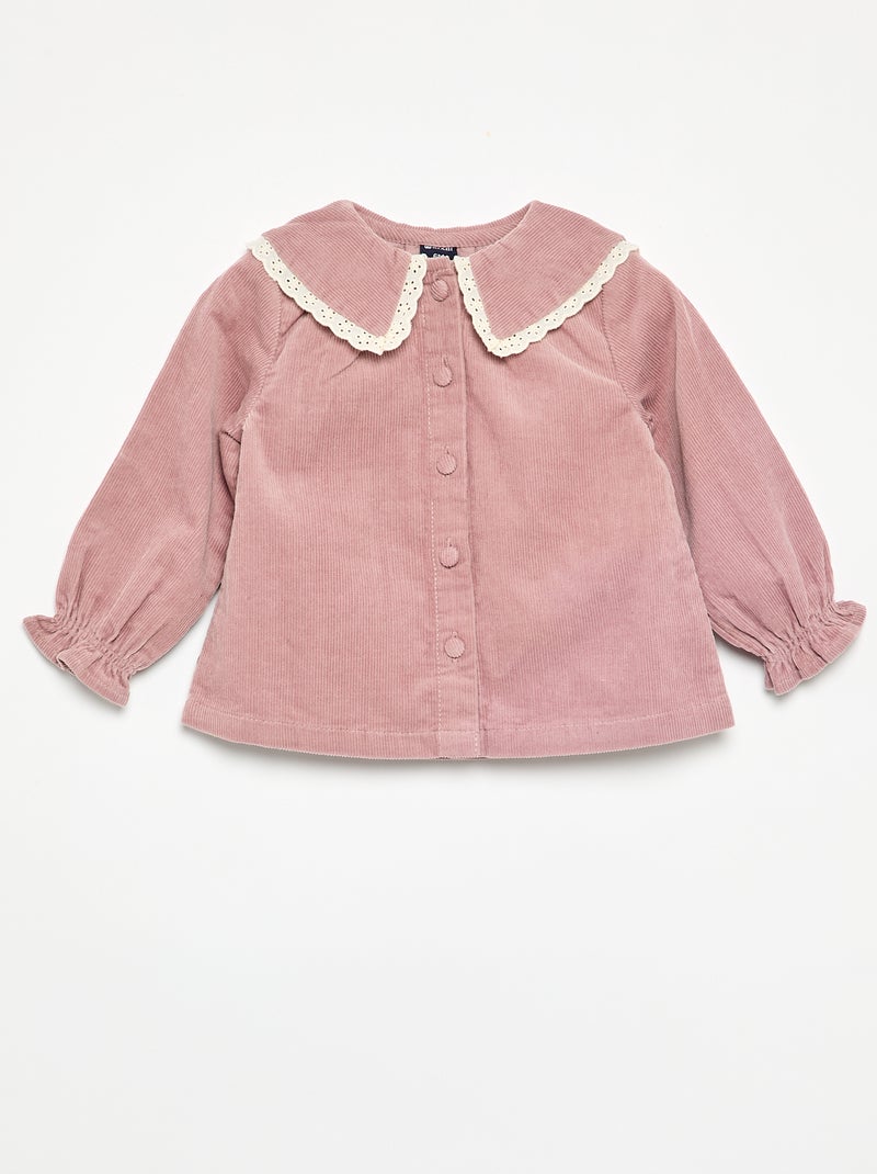 Conjunto de 2 peças - blusa de veludo + legging Rosa - Kiabi