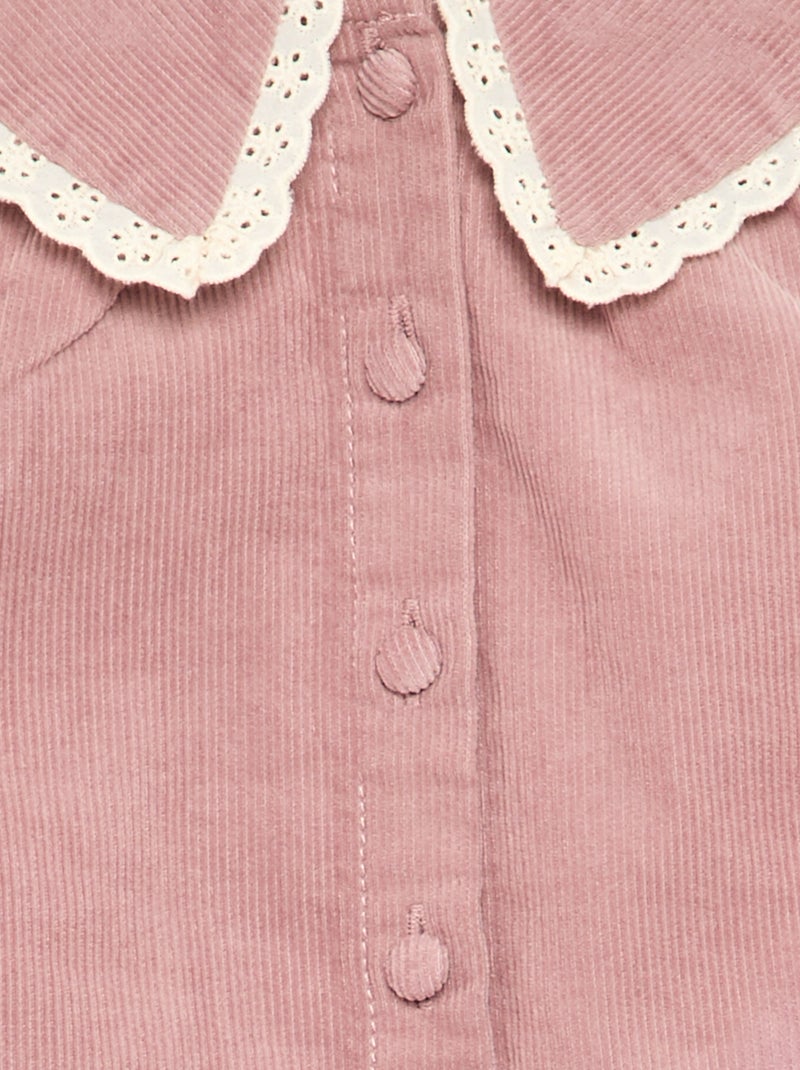 Conjunto de 2 peças - blusa de veludo + legging Rosa - Kiabi