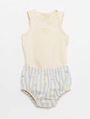 Conjunto de 2 peças - body + calções