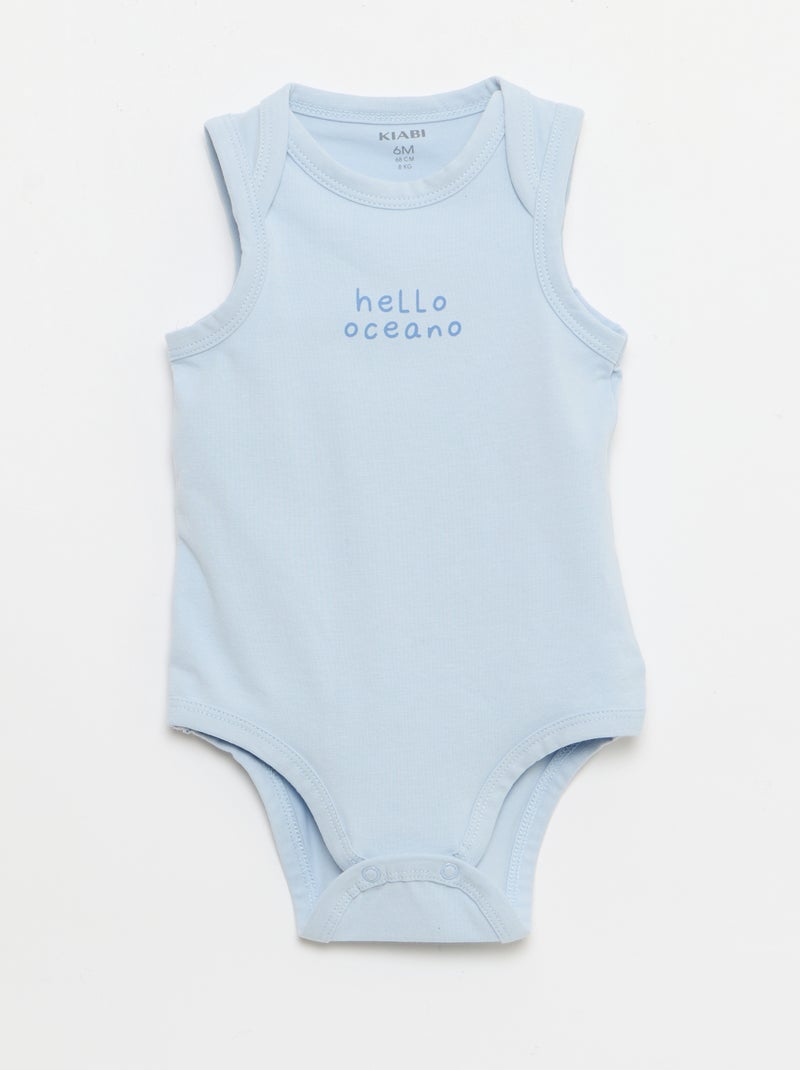 Conjunto de 2 peças - body + calções Azul - Kiabi