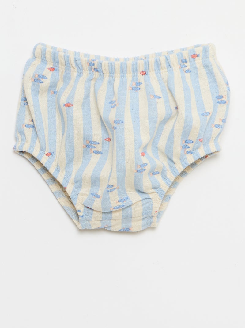 Conjunto de 2 peças - body + calções Azul - Kiabi