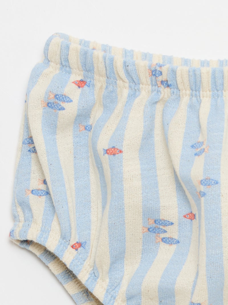 Conjunto de 2 peças - body + calções Azul - Kiabi