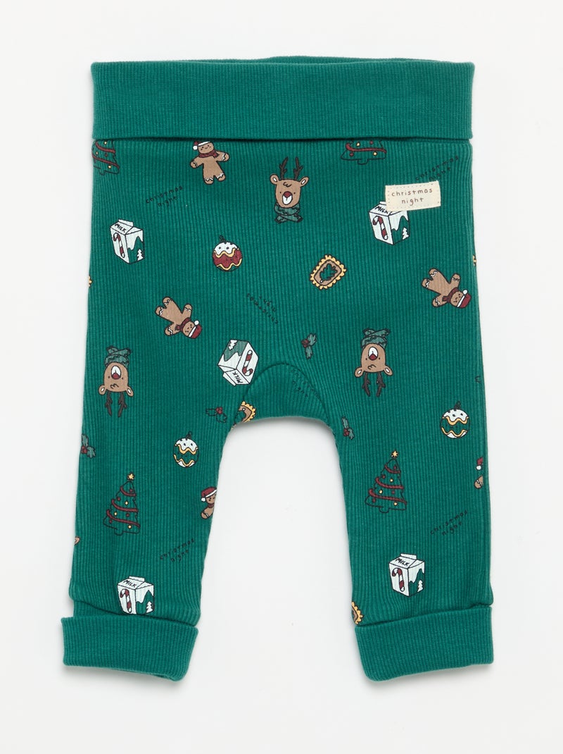 Conjunto de 2 peças - Body de manga comprida + legging Verde - Kiabi