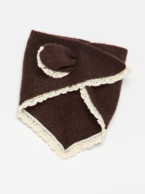 Conjunto de 2 peças - camisola + cachecol com detalhes em macramé - Kiabi