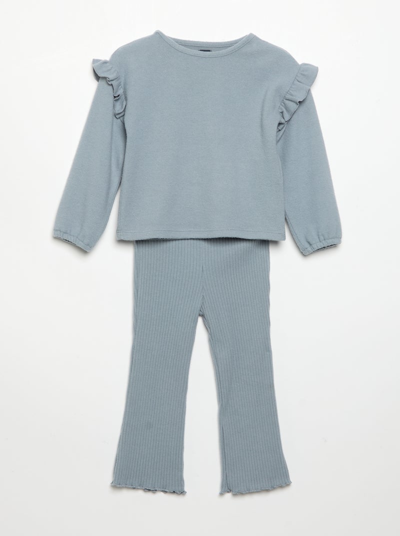 Conjunto de 2 peças - camisola + legging Azul - Kiabi