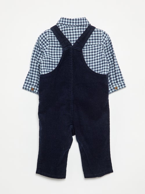Conjunto de 2 peças - Jardineiras compridas + Camisa de manga comprida - Kiabi