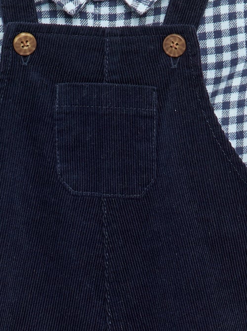 Conjunto de 2 peças - Jardineiras compridas + Camisa de manga comprida - Kiabi