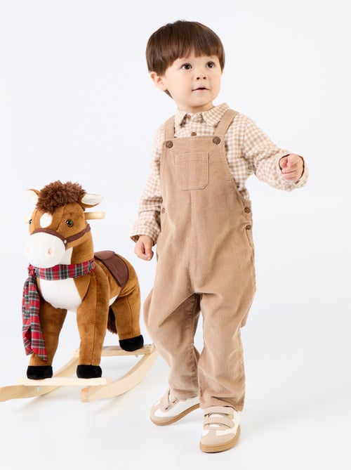 Conjunto de 2 peças - Jardineiras compridas + Camisa de manga comprida - Kiabi