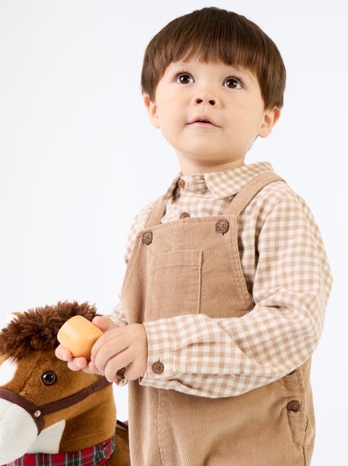 Conjunto de 2 peças - Jardineiras compridas + Camisa de manga comprida - Kiabi