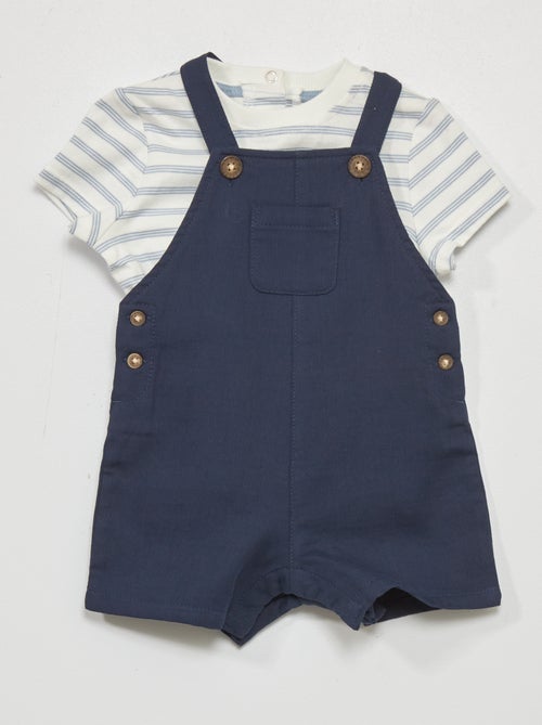 Conjunto de 2 peças - Jardineiras + t-shirt - Kiabi