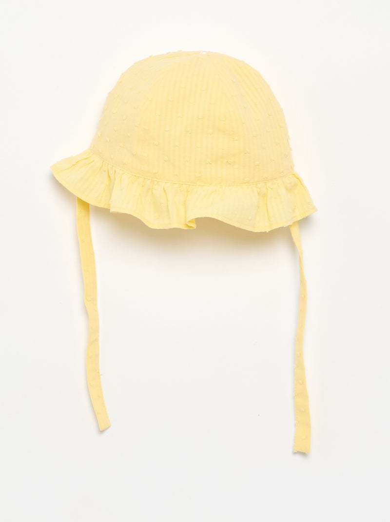 Conjunto de 2 peças - macacão de bebé + chapéu Amarelo - Kiabi