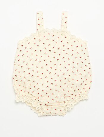 Conjunto de 2 peças - macacão de bebé + chapéu