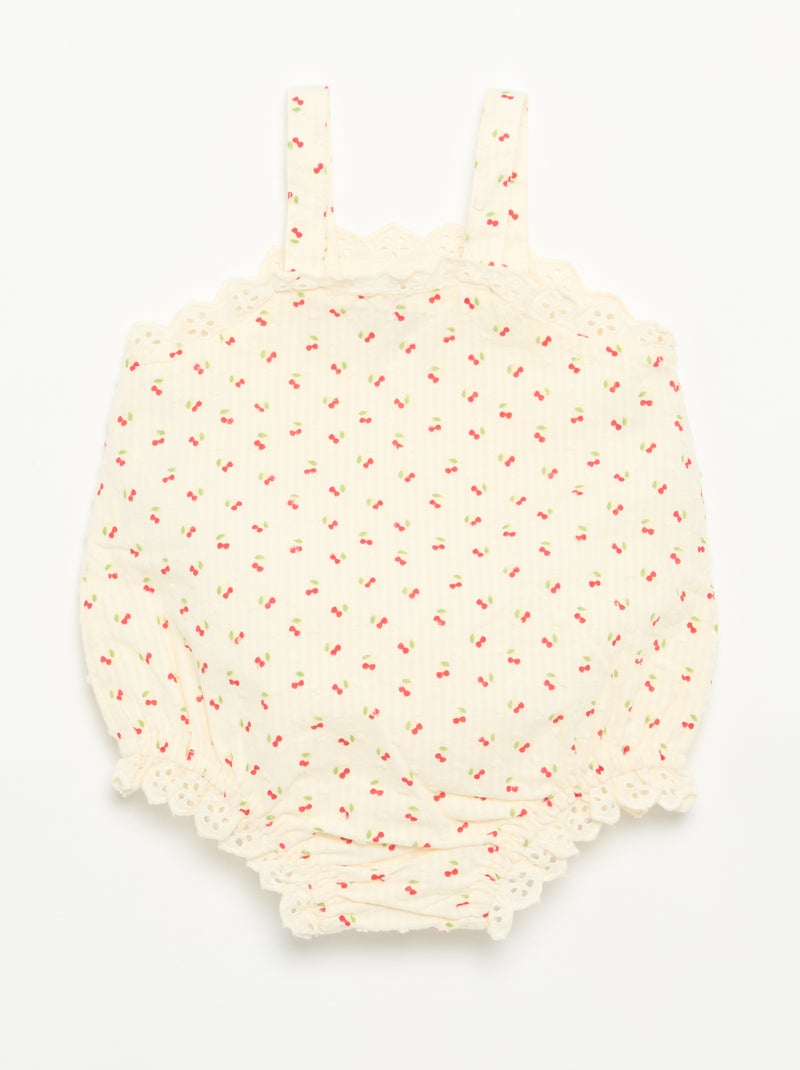 Conjunto de 2 peças - macacão de bebé + chapéu Bege - Kiabi