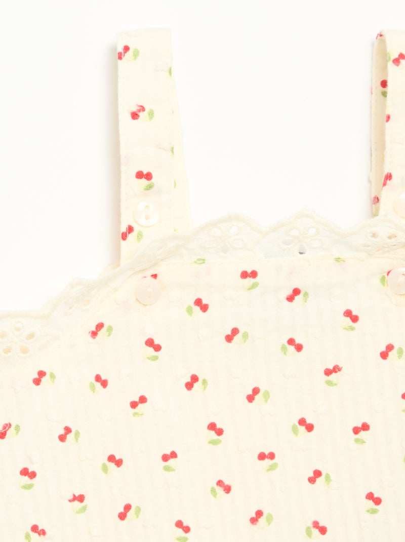 Conjunto de 2 peças - macacão de bebé + chapéu Bege - Kiabi