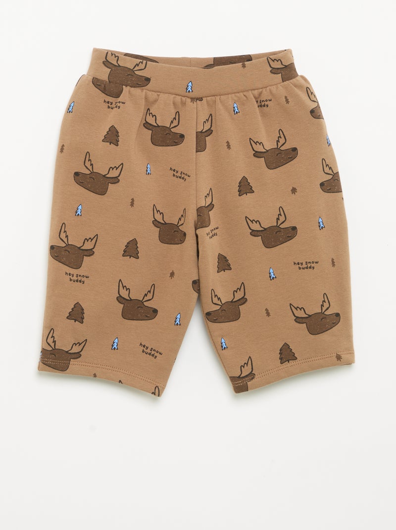Conjunto de 2 peças - Sweat + calças Castanho - Kiabi