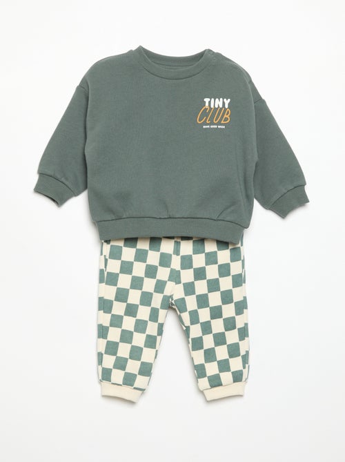 Conjunto de 2 peças - Sweat + Calças de jogging - Kiabi