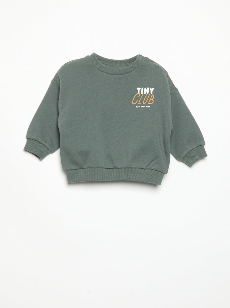 Conjunto de 2 peças - Sweat + Calças de jogging Verde - Kiabi