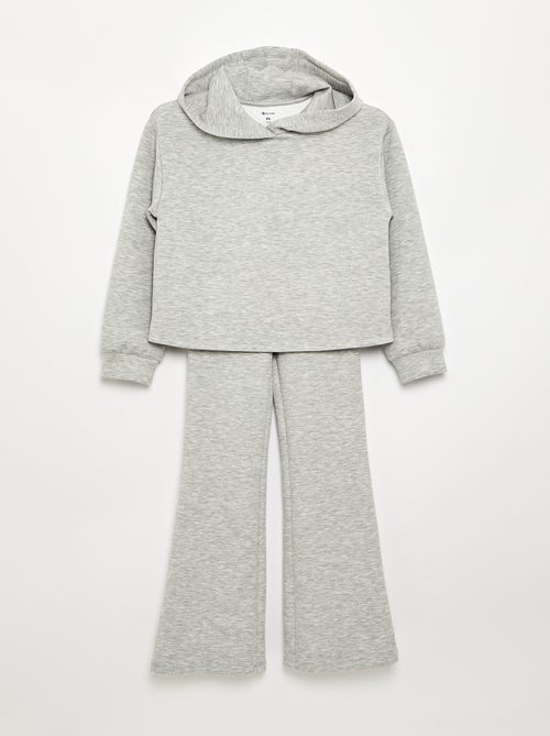 Conjunto de 2 peças - Sweat com capuz + legging flare - Kiabi