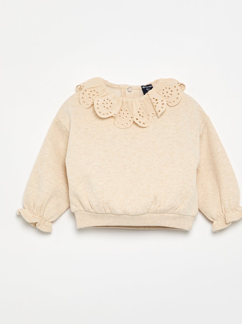 Conjunto de 2 peças - sweatshirt + calças Bege - Kiabi