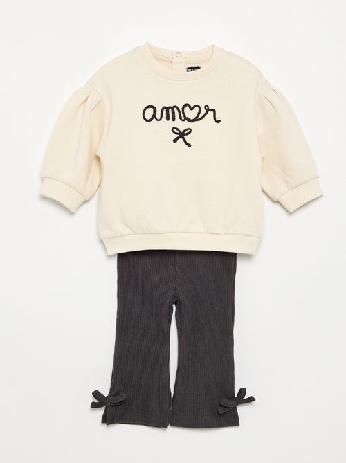 Conjunto de 2 peças - sweatshirt + calças - Kiabi