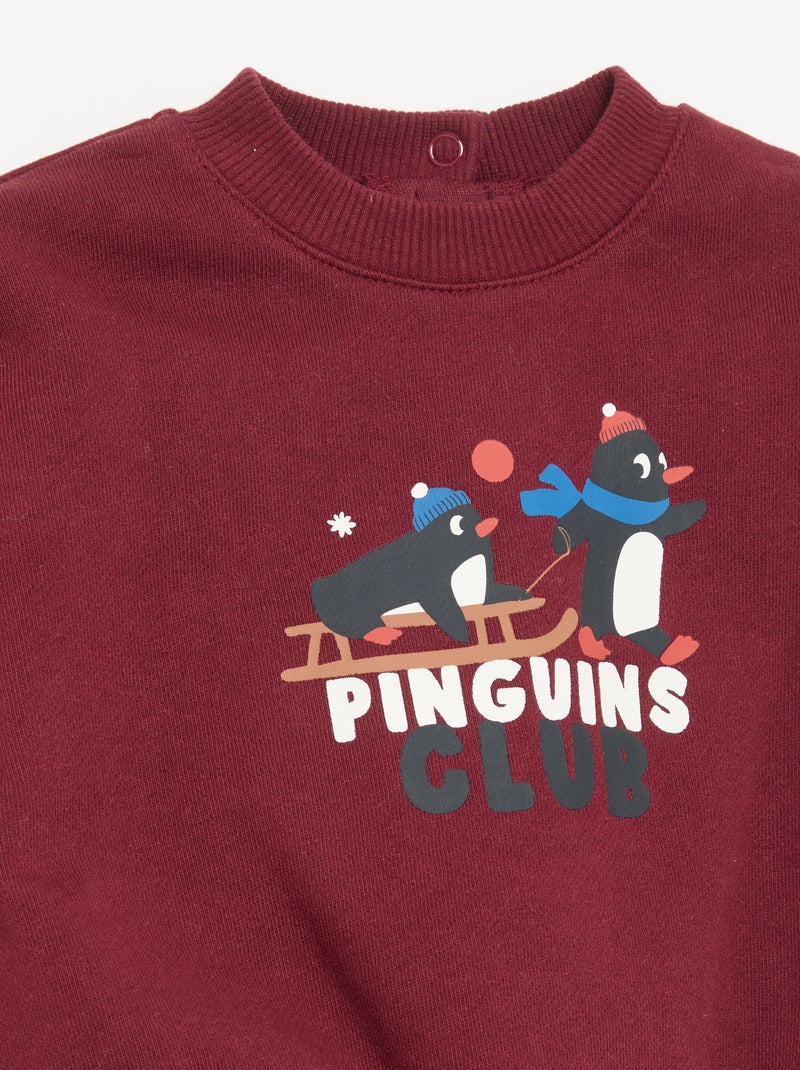 Conjunto de 2 peças - Sweatshirt + calças Bordeaux - Kiabi