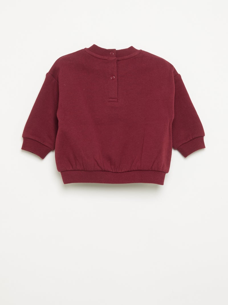 Conjunto de 2 peças - Sweatshirt + calças Bordeaux - Kiabi