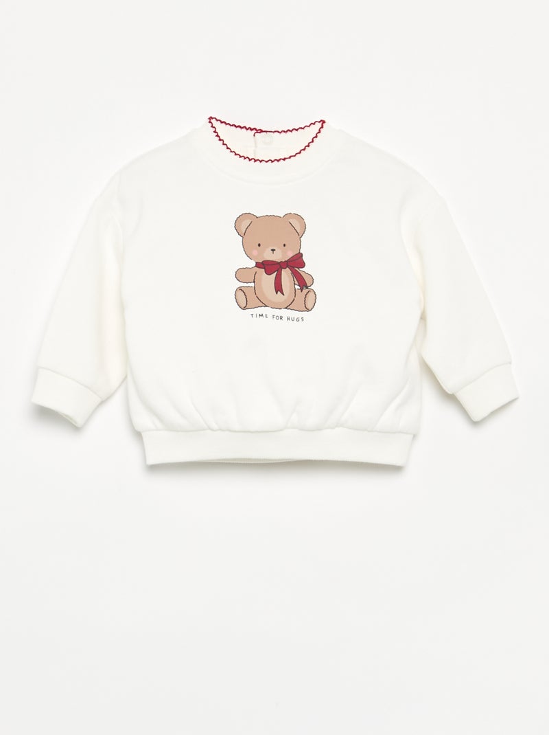 Conjunto de 2 peças - Sweatshirt + calças Branco - Kiabi