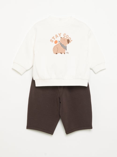 Conjunto de 2 peças - Sweatshirt + calças - Kiabi