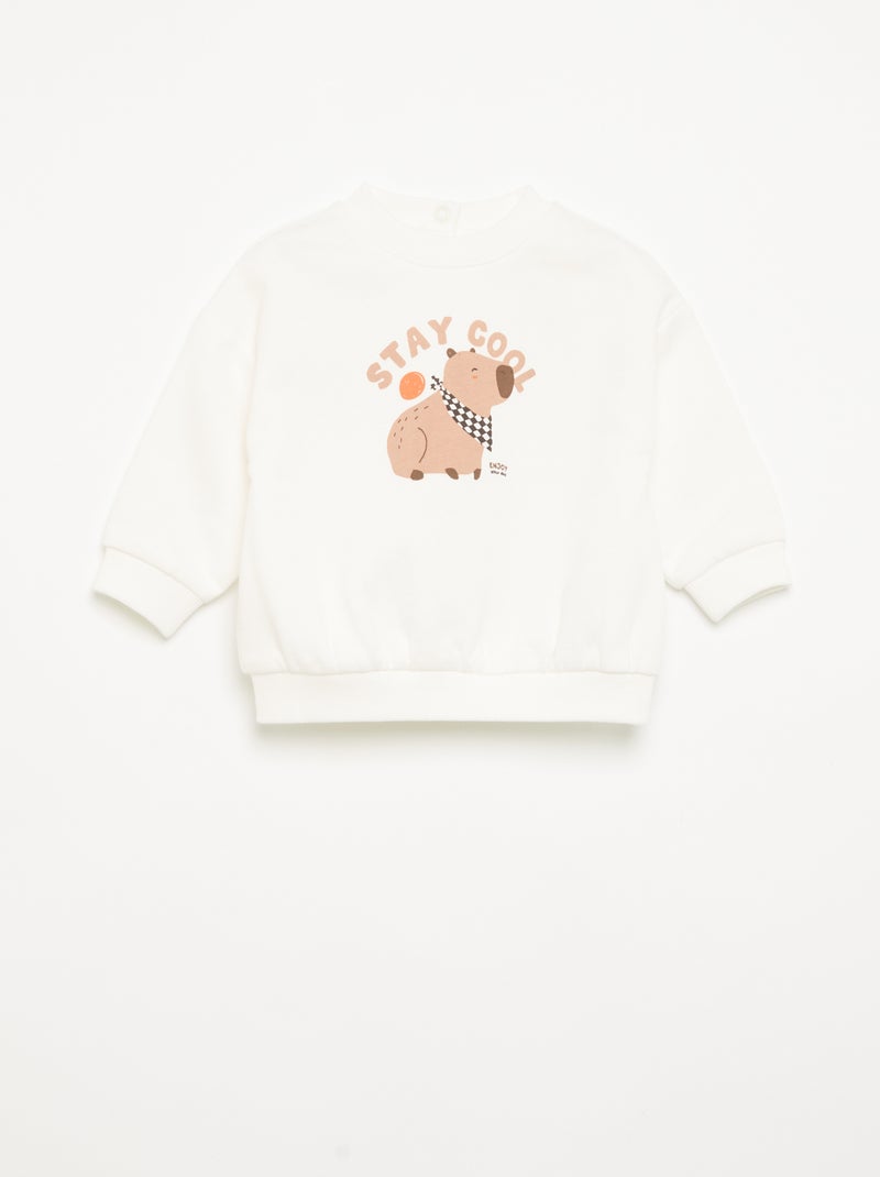 Conjunto de 2 peças - Sweatshirt + calças Branco - Kiabi