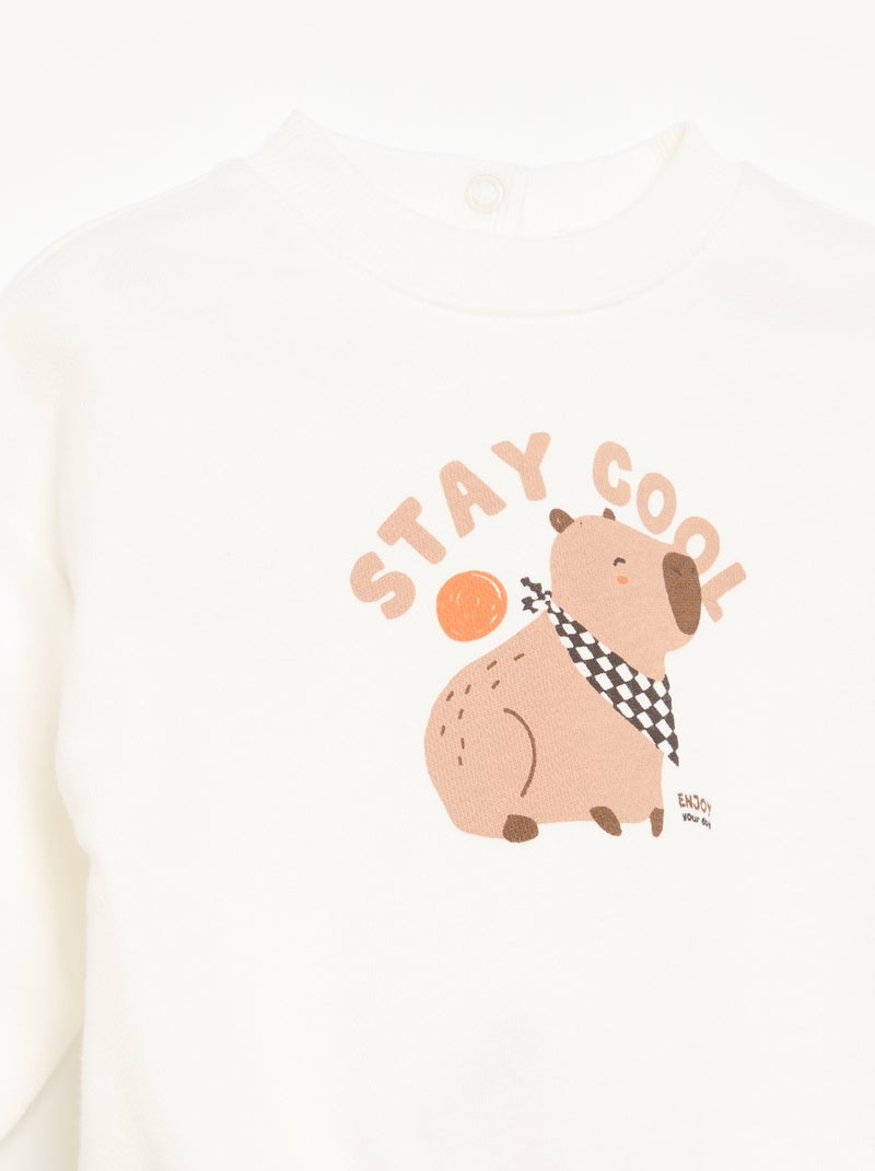 Conjunto de 2 peças - Sweatshirt + calças Branco - Kiabi