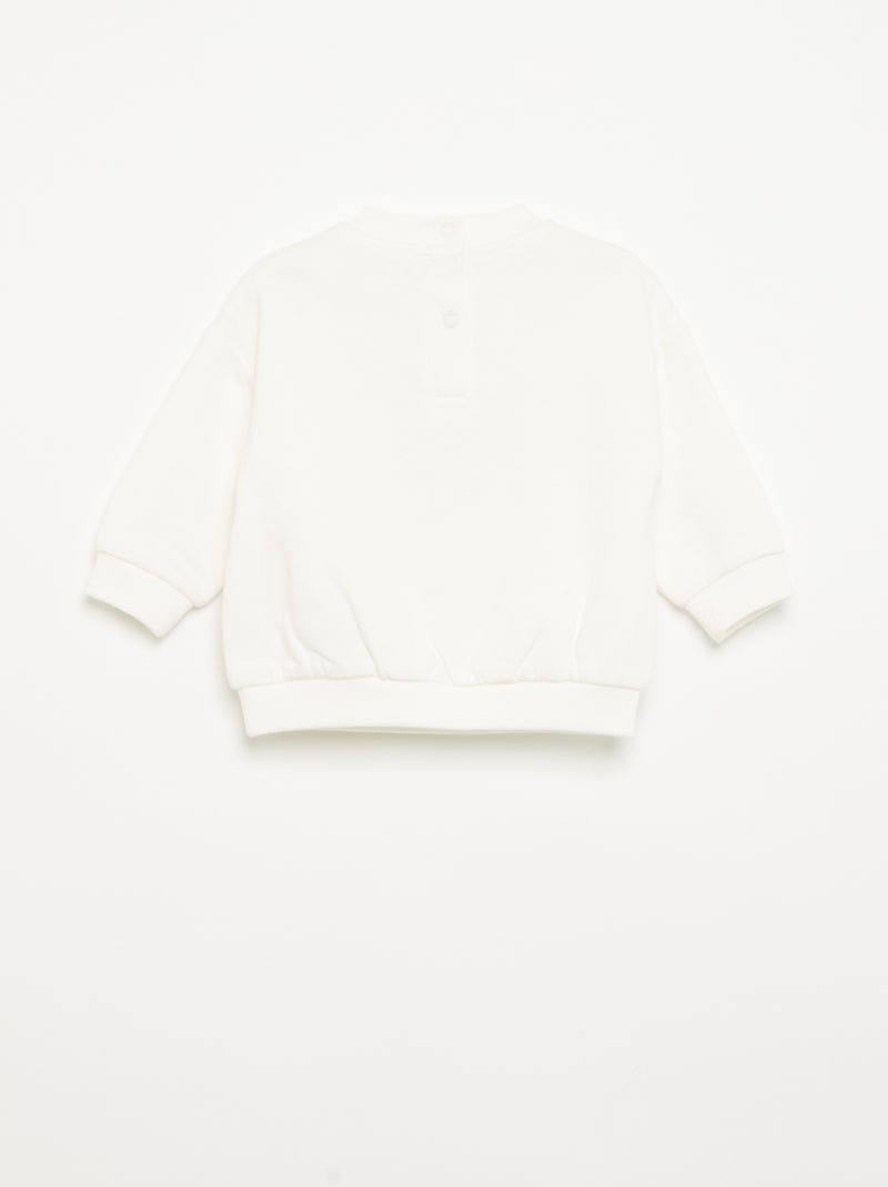 Conjunto de 2 peças - Sweatshirt + calças Branco - Kiabi