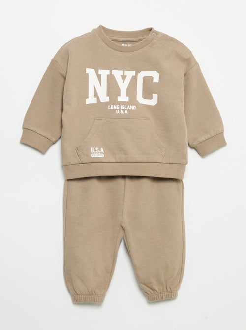 Conjunto de 2 peças - sweatshirt + Calças de jogging - Kiabi Conjunto de 2 peças - sweatshirt + Calças de jogging - Kiabi
