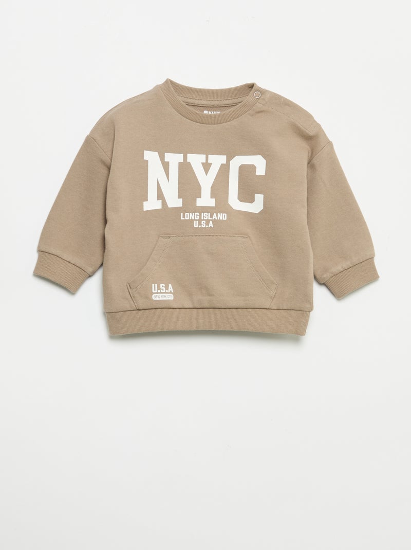 Conjunto de 2 peças - sweatshirt + Calças de jogging Bege - Kiabi