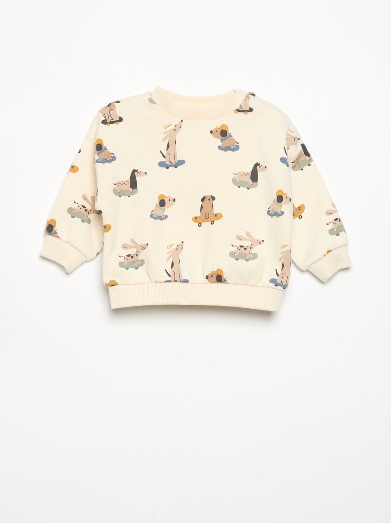 Conjunto de 2 peças - Sweatshirt + Calças de jogging Branco - Kiabi