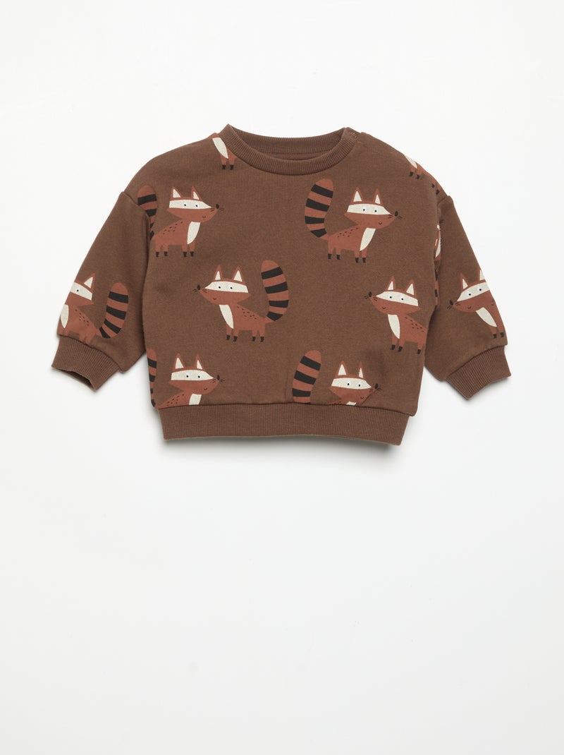 Conjunto de 2 peças - Sweatshirt + Calças de jogging Castanho - Kiabi