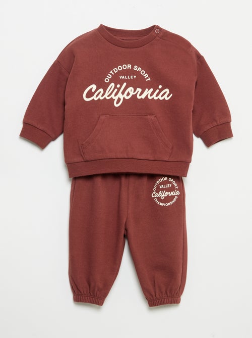 Conjunto de 2 peças - sweatshirt + Calças de jogging - Kiabi Conjunto de 2 peças - sweatshirt + Calças de jogging - Kiabi