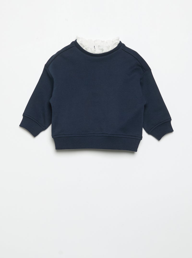 Conjunto de 2 peças - Sweatshirt + calças largas Azul - Kiabi