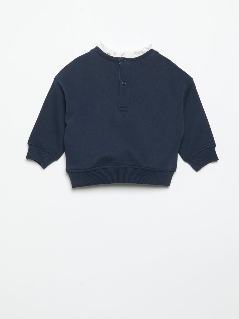 Conjunto de 2 peças - Sweatshirt + calças largas Azul - Kiabi