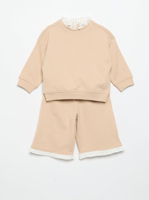 Conjunto de 2 peças - Sweatshirt + calças largas - Kiabi