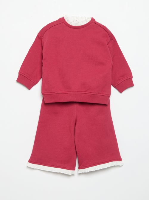 Conjunto de 2 peças - Sweatshirt + calças largas - Kiabi
