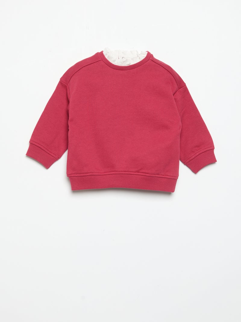 Conjunto de 2 peças - Sweatshirt + calças largas Rosa - Kiabi