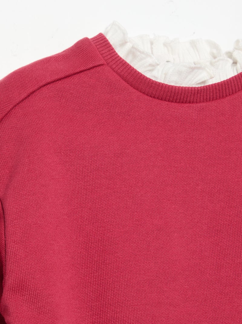 Conjunto de 2 peças - Sweatshirt + calças largas Rosa - Kiabi