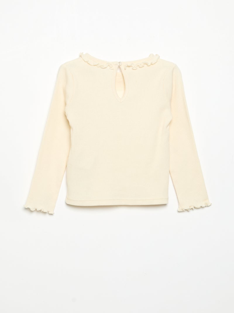 Conjunto de 2 peças - T-shirt + calças de veludo Branco - Kiabi